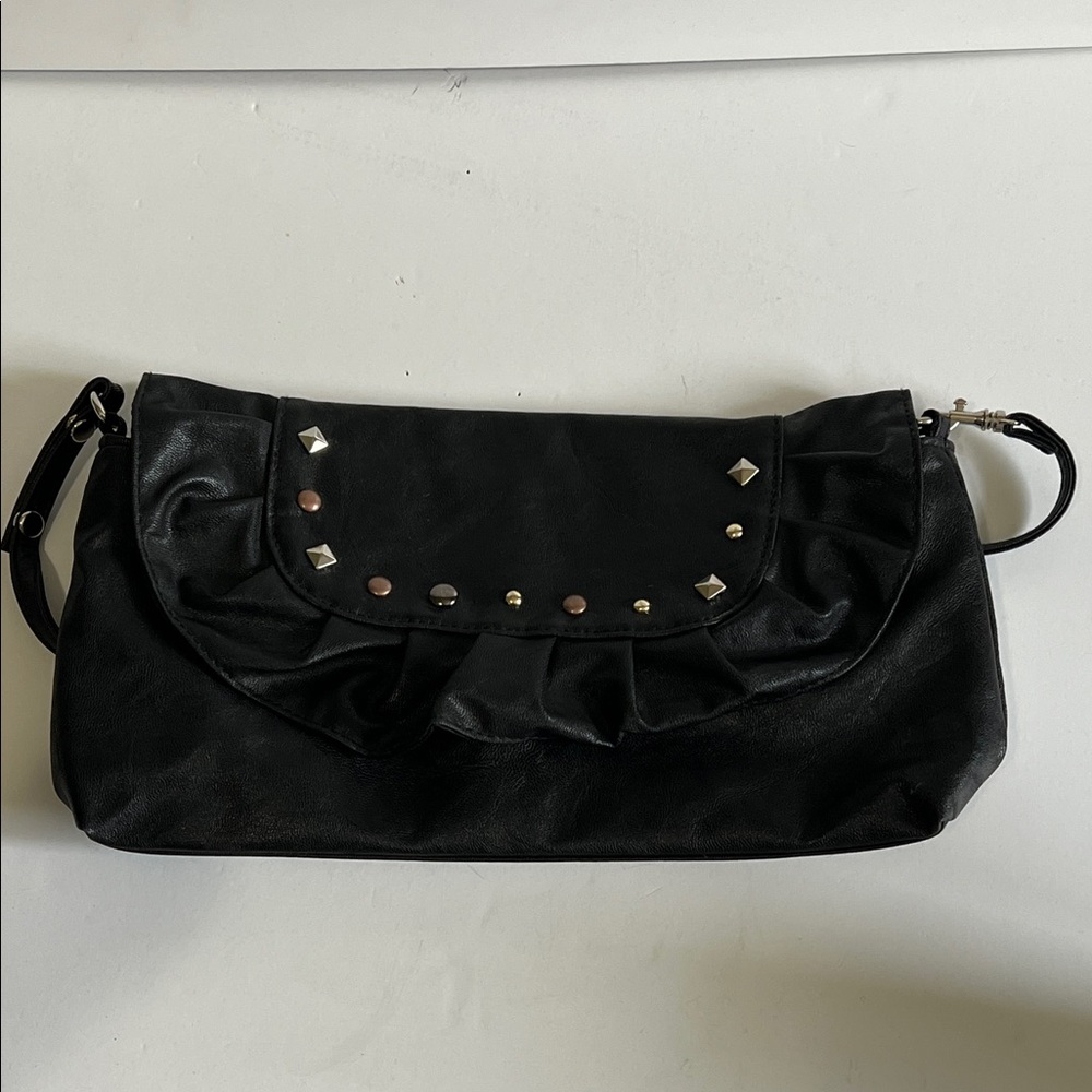 Airwalk Black Studded Faux Leather Shoulder Bag